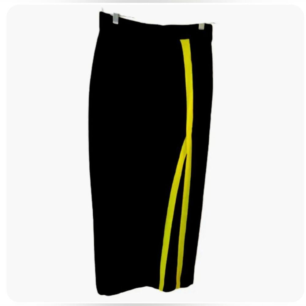 Future Collective High-Waisted Sweater Pencil Skirt Black Lime Neon Size XS NEW!